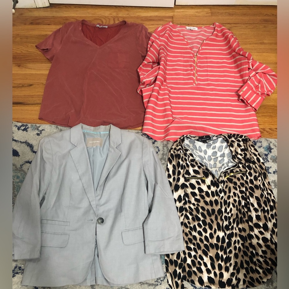 Women’s small size clothes bundle‎ 4 pieces blazer blouses shirt workwear classy